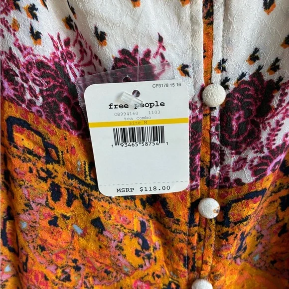 Free People Morning Song Printed Maxi Slip Dress Size Med intimately free - Picture 5 of 6